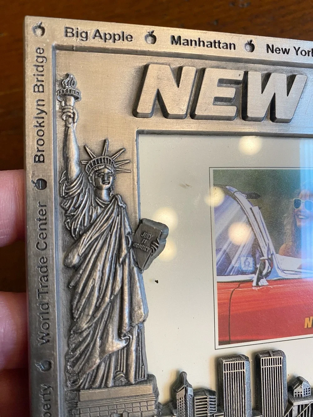 Torkia International New York Pewter 3D Twin Towers Statue of Liberty Frame